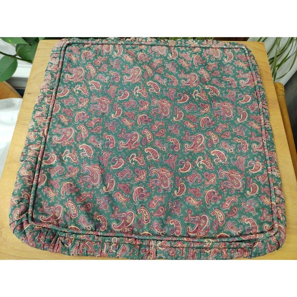 Completed Cross Stitch Tree Deer Ruched Sides Hidden Zipper Piping Pillow 15X15
